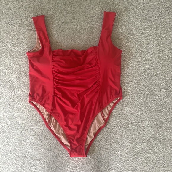 NWT J.CREW Ruched Squareneck One Piece Swimsuit Plus - Picture 4 of 9
